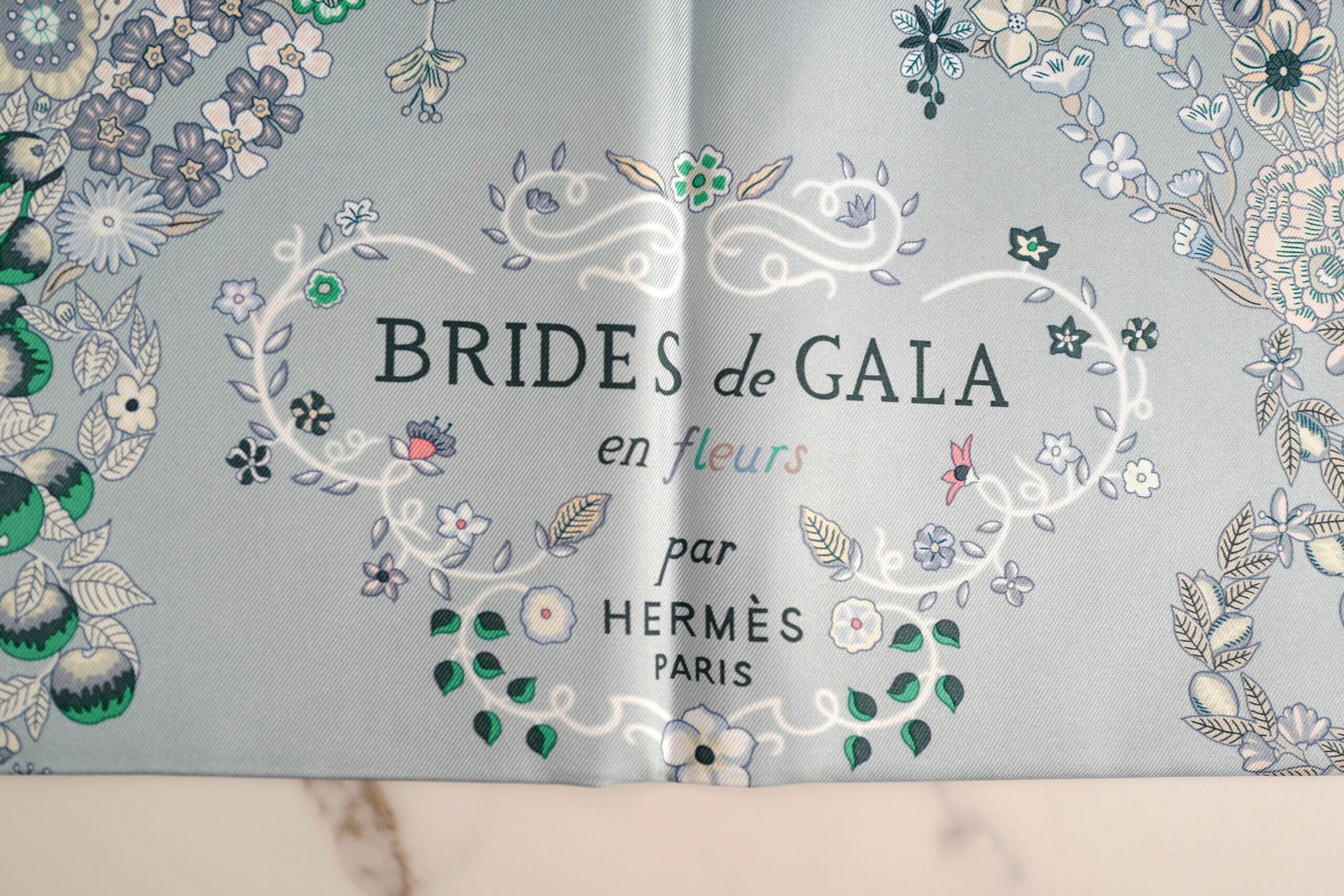 hermès brides de gala fleurs silk scarf