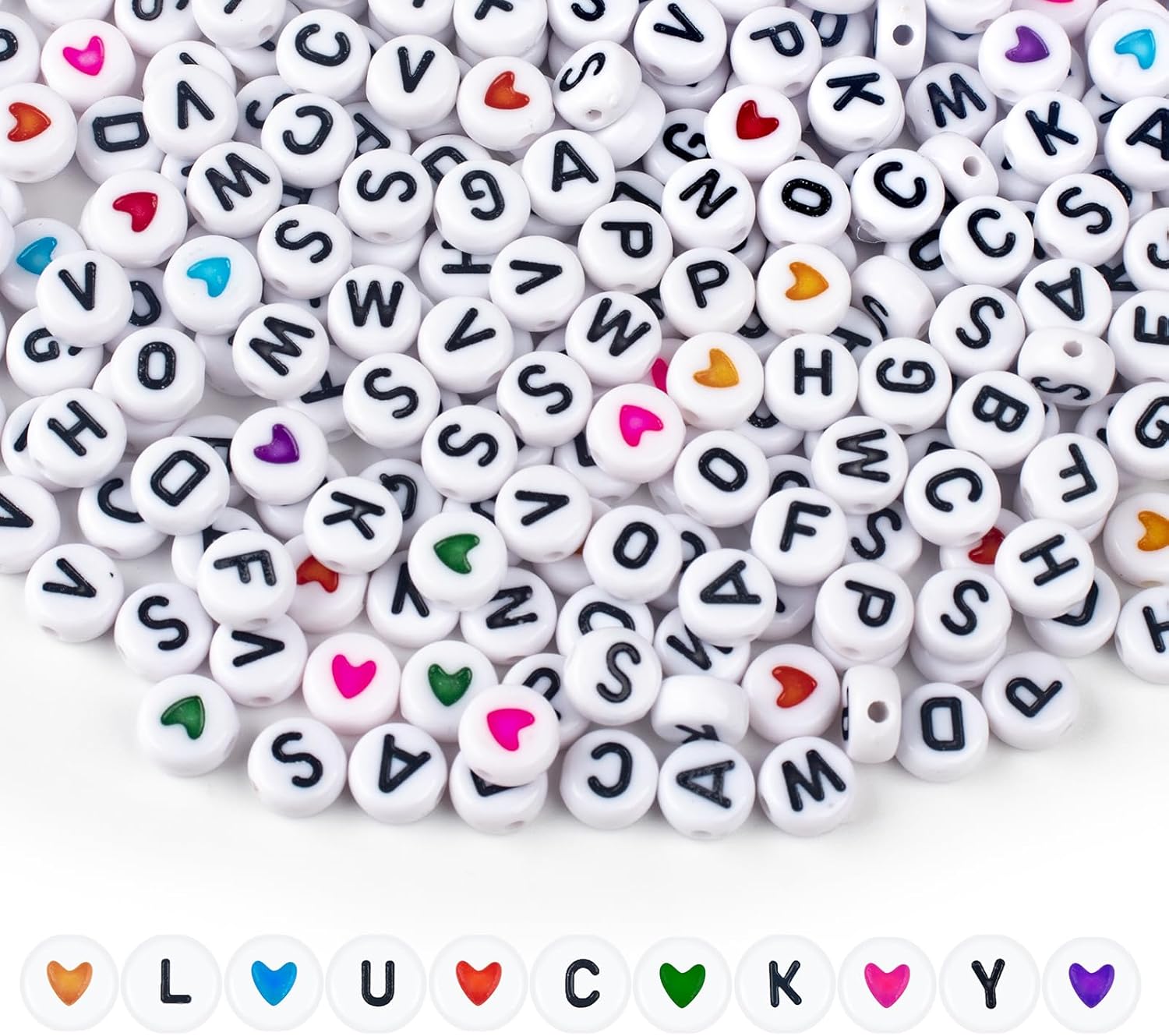 1000 piece colorful letter beads & heart beads kit (a z, 4x7mm) 1000 piece colorful letter beads & heart beads kit (a z, 4x7mm)