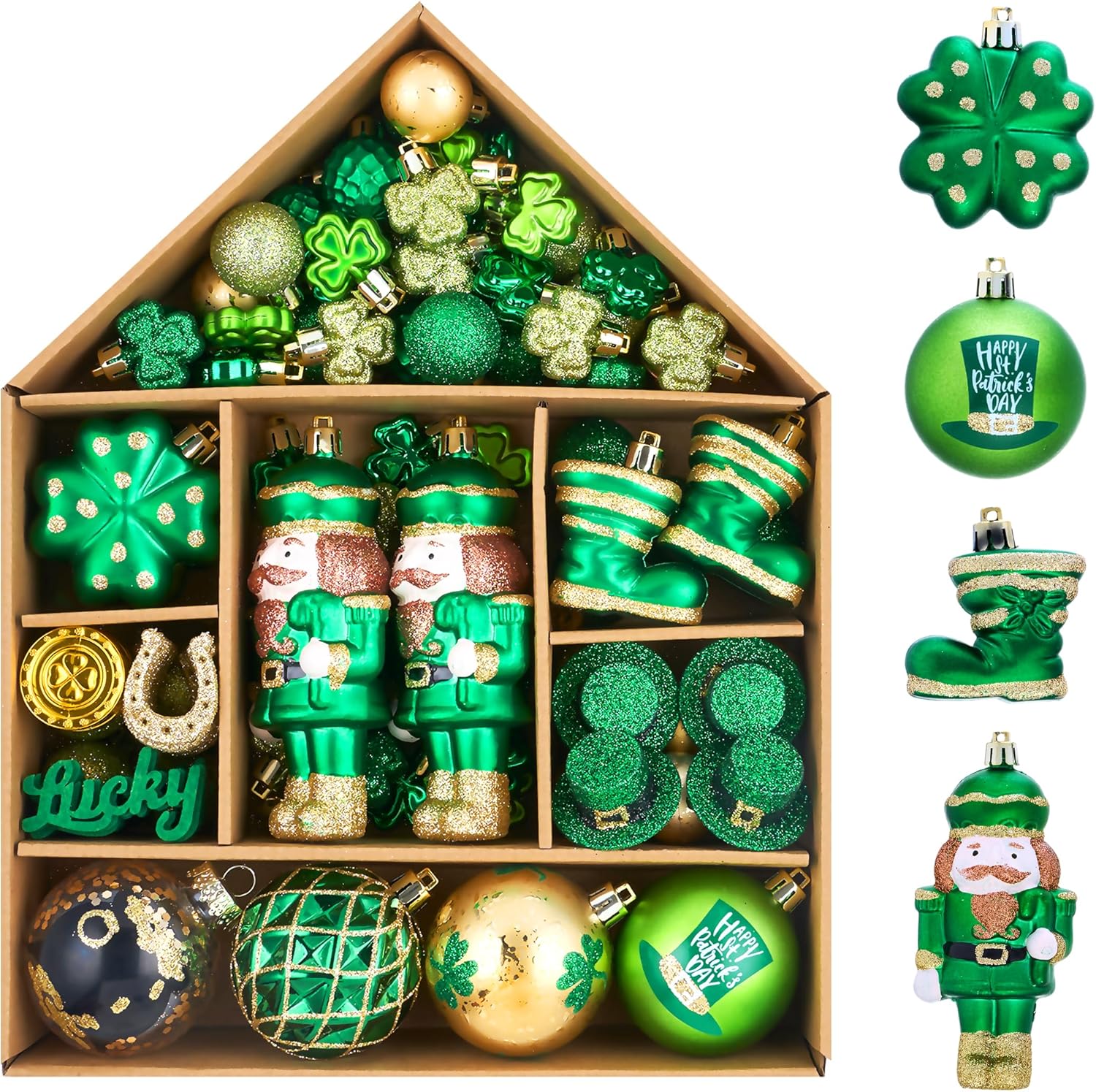 100ct st. patrick’s day ball ornaments – leprechaun & shamrock mini tree set (green & gold) 100ct st. patrick’s day ball ornaments – leprechaun & shamrock mini tree set (green & gold)