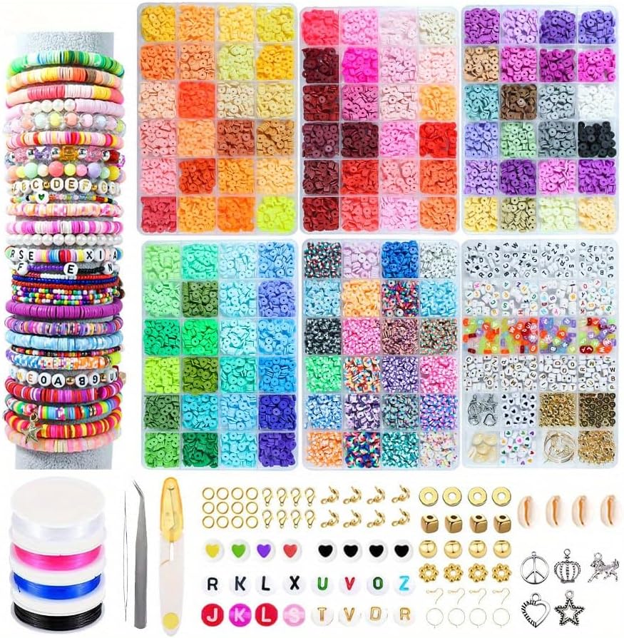 1pc 24 in 1 bracelet making kit with 3160 polymer clay beads & sheets style 1 1pc 24 in 1 bracelet making kit with 3160 polymer clay beads & sheets style 1
