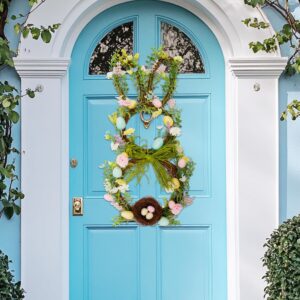 27 Inch Easter Bunny Wreath – Pastel Spring Door Decor