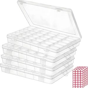 36 grids bead storage organizer boxes 4 pack clear containers with dividers