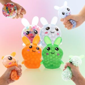 4 pack squishy easter bunny stress balls – cute fidget fun