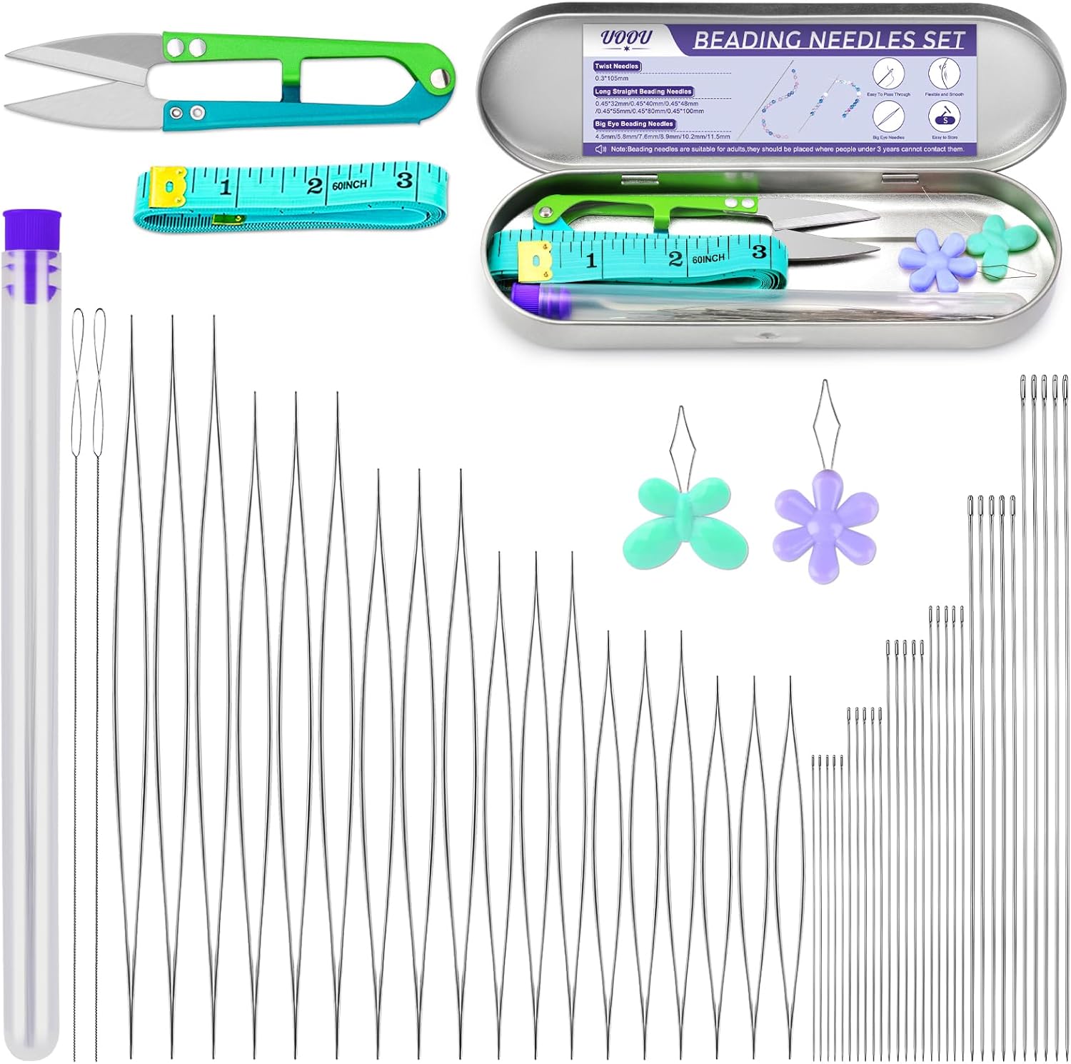 86 pcs beading needle set multi style needles for jewelry making 86 pcs beading needle set multi style needles for jewelry making