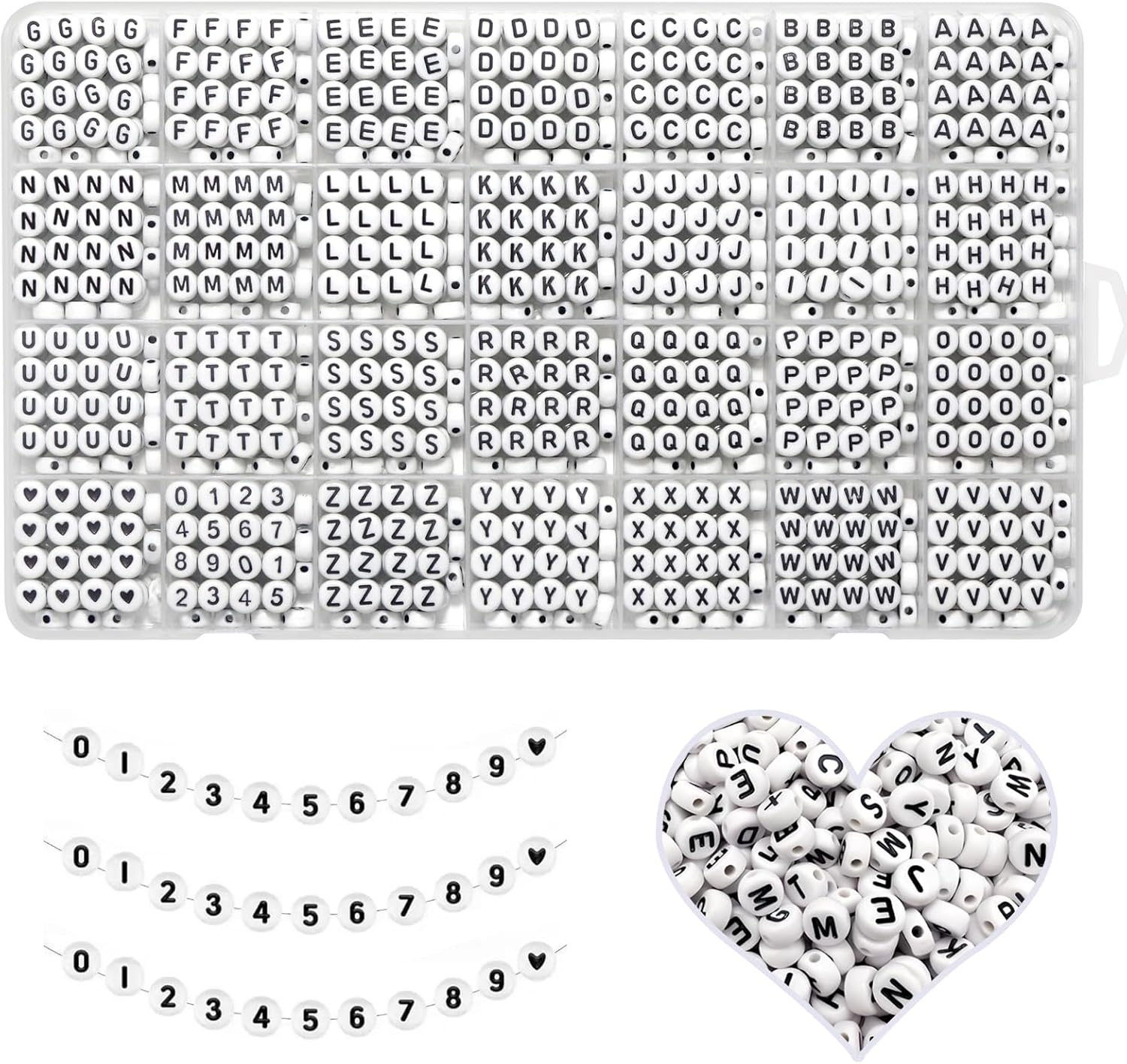 alphabet beads a z 1300+ piece letter beads kit (black) alphabet beads a z 1300+ piece letter beads kit (black)