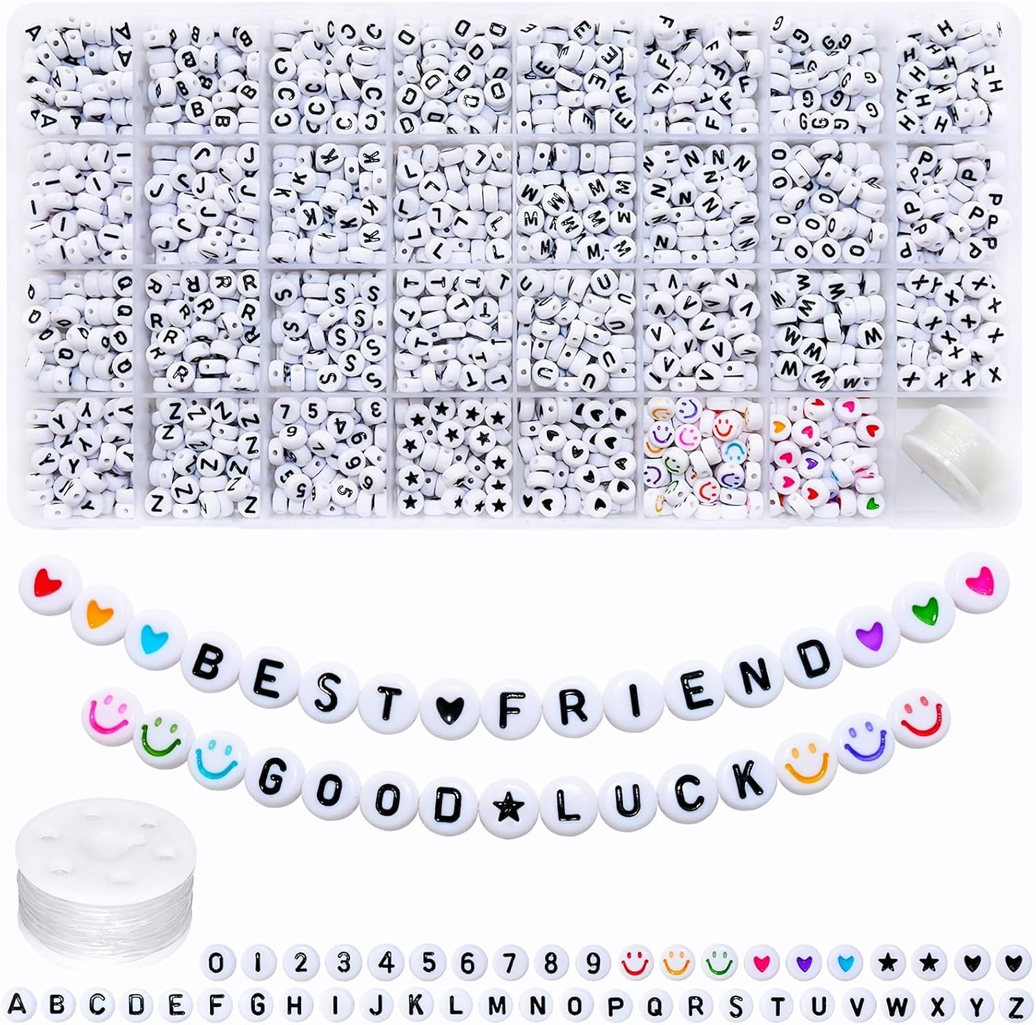 amaney 1600 piece acrylic alphabet letter beads kit (31 styles) amaney 1600 piece acrylic alphabet letter beads kit (31 styles)