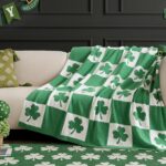 amélie home st. patrick's day shamrock checkerboard throw blanket