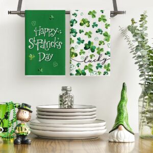 Artoid Mode Clover Shamrock St. Patrick s Day Kitchen Towels Set of 4 (18x26 Inch)