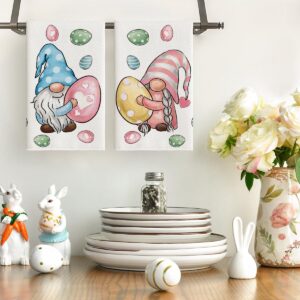 artoid mode colorful eggs gnome easter kitchen towels – set of 2 (18x26 inch)