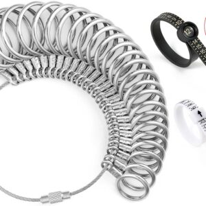 bflaae ring sizer measuring tool kit 27 pcs stainless steel (us sizes 0 13)