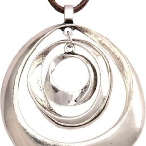 Boho Long Wooden Pendant Necklace Handmade Vintage Sweater Chain