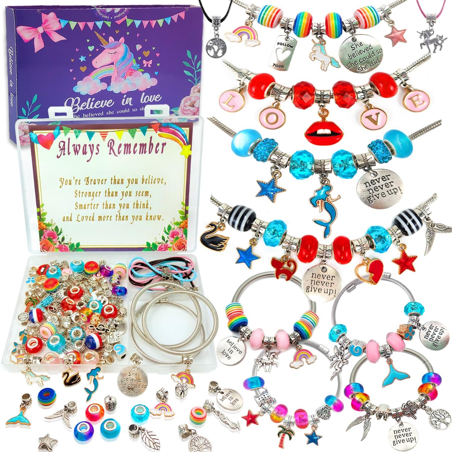 charm bracelet & jewelry making kit for kids (unicorn theme) charm bracelet & jewelry making kit for kids (unicorn theme)