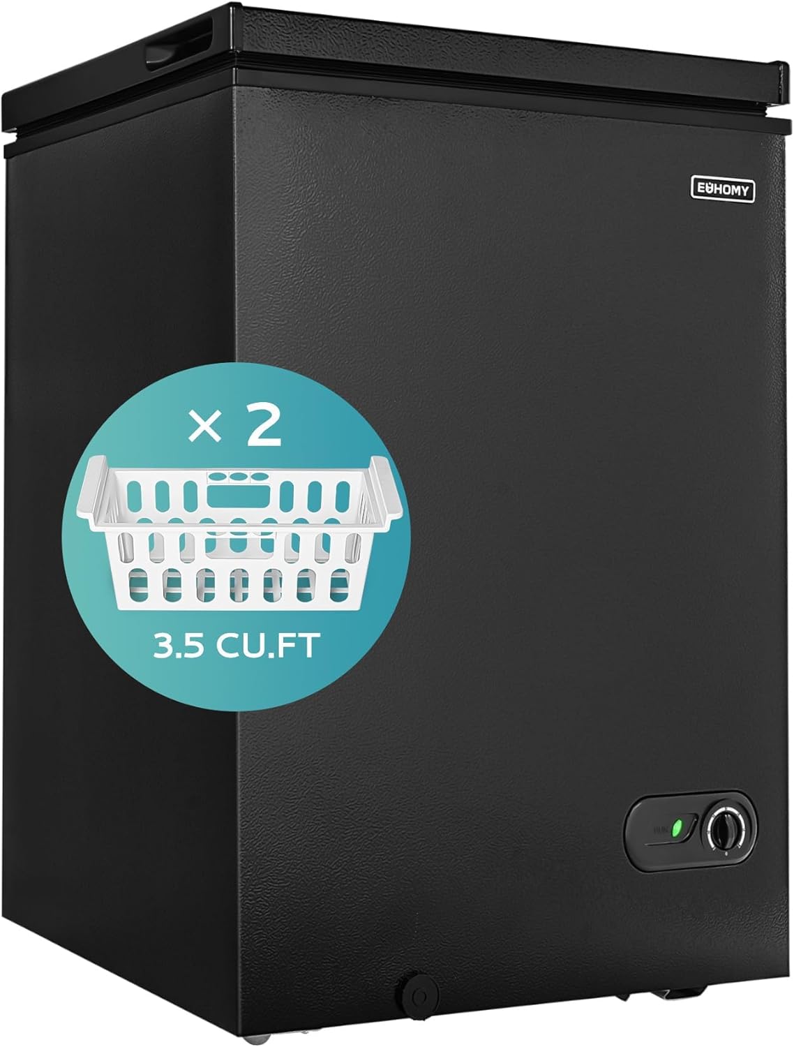 EUHOMY 3.5 Cu. Ft. Chest Freezer Compact Deep Freezer with Removable Basket EUHOMY 3.5 Cu. Ft. Chest Freezer Compact Deep Freezer with Removable Basket