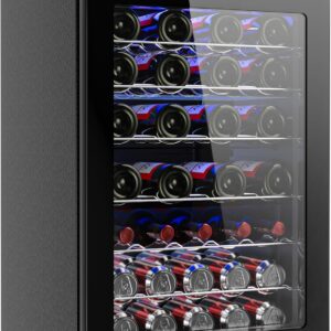 euhomy 45 bottle wine cooler refrigerator 4.5 cu. ft mini wine fridge