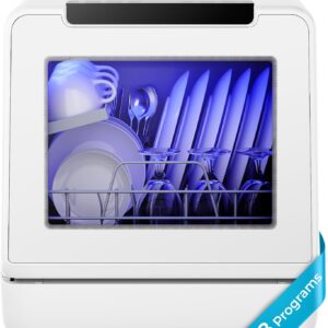euhomy portable countertop dishwasher 8 program mini dishwasher with built in water tank
