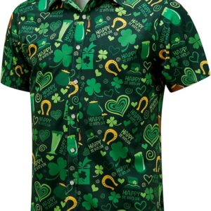 euow men’s hawaiian shirt – short sleeve printed button down beach style