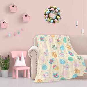 easter eggs fleece throw blanket – super soft cozy spring throw