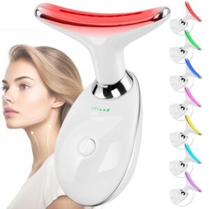 facial massager face & neck 7 color sculpting wand tool for lifting & relaxation (white)