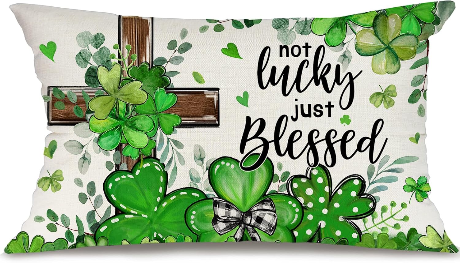 geeory 12x20” st. patrick’s day shamrock & cross pillow cover – farmhouse green decor geeory 12x20” st. patrick’s day shamrock & cross pillow cover – farmhouse green decor