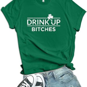 Green St. Patrick s Day Shirt for Women Let s Get Lucky Irish Graphic Tee