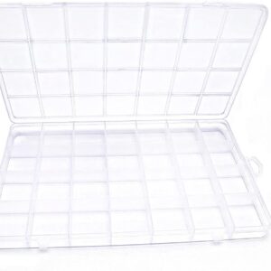 iooleem 28 grids plastic bead organizer box clear storage with dividers