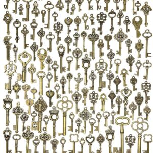 jialeey 125 piece vintage skeleton key charms set