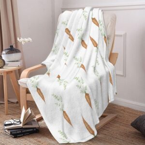 JOOCAR Easter Throw Blanket for Kids – Funny Carrot Fleece Flannel