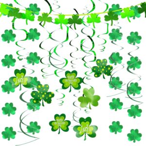 joyin 27 piece st. patrick’s day decorations set – shamrock foil swirls & garland
