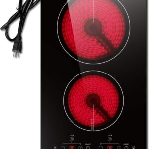 karinear 2 burner electric cooktop 120v plug in ceramic stove top