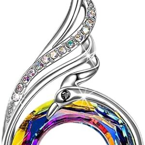 kate lynn “rise from the ashes” phoenix necklace – crystal symbol of luck & renewal