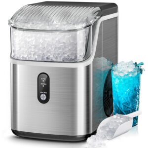 kismile nugget ice maker countertop portable ice machine with crushed ice