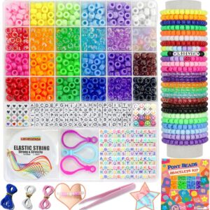 lis hegensa pony beads bulk 1000 pcs kandi beads (24 colors)