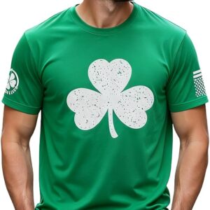 lucky irish shamrock crew neck t shirt – men’s st. patrick’s day graphic tee