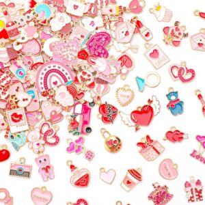 marforever 120 piece valentine s heart enamel charms set