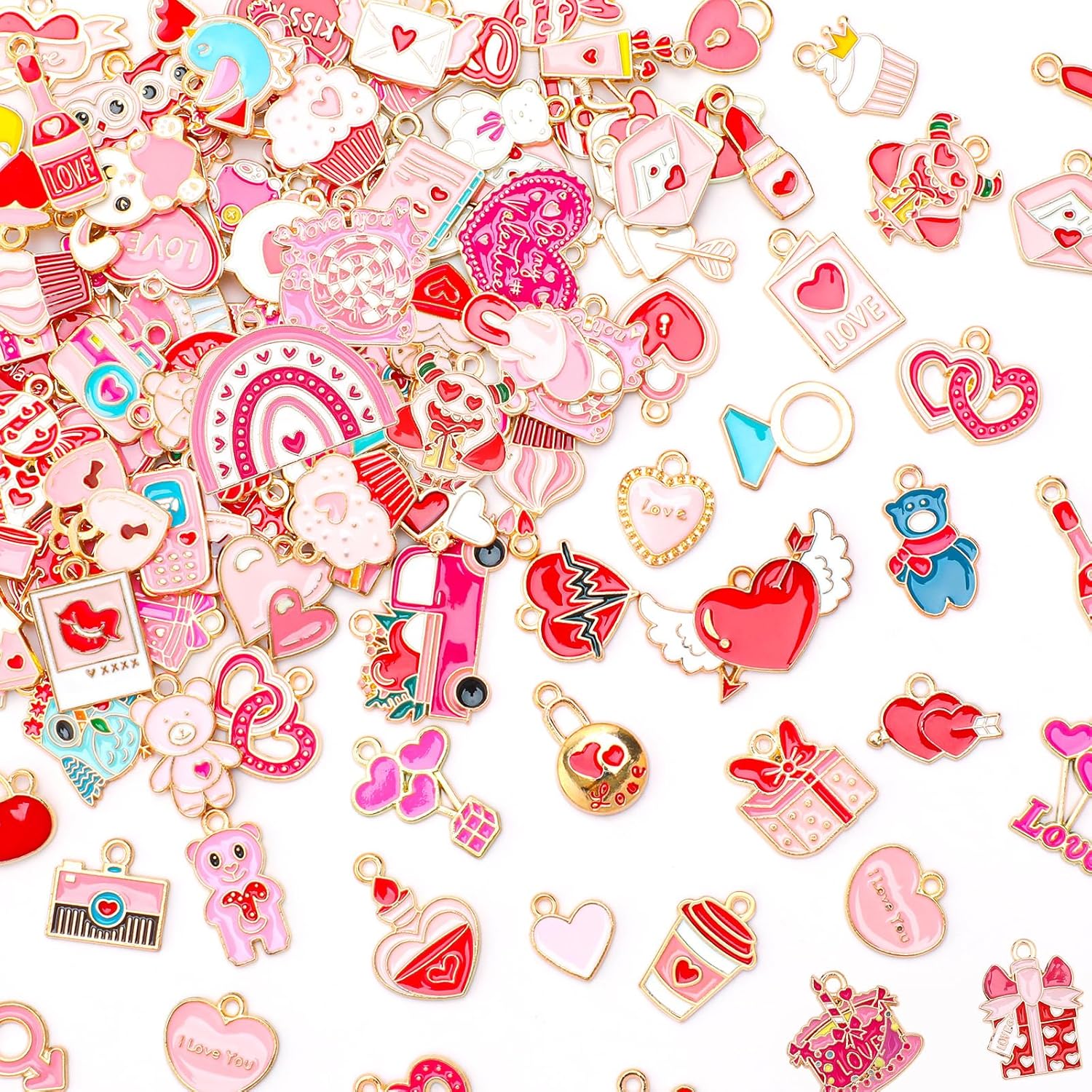 marforever 120 piece valentine s heart enamel charms set marforever 120 piece valentine s heart enamel charms set