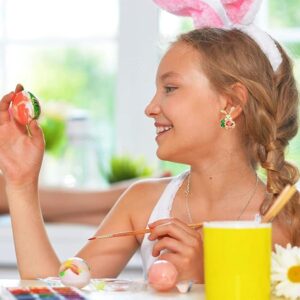 MUYAN Cute Small Easter Bunny Stud Earrings Carrot & Rabbit Design