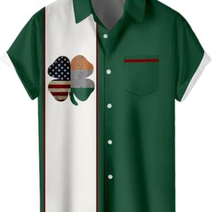 men’s hawaiian bowling shirt – short sleeve printed aloha button down