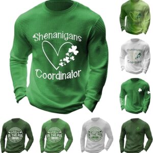 men’s st. patrick’s day shirt – plus size shamrock clover graphic tee