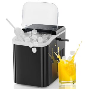 newbulig countertop ice maker portable ice machine with handle (black)