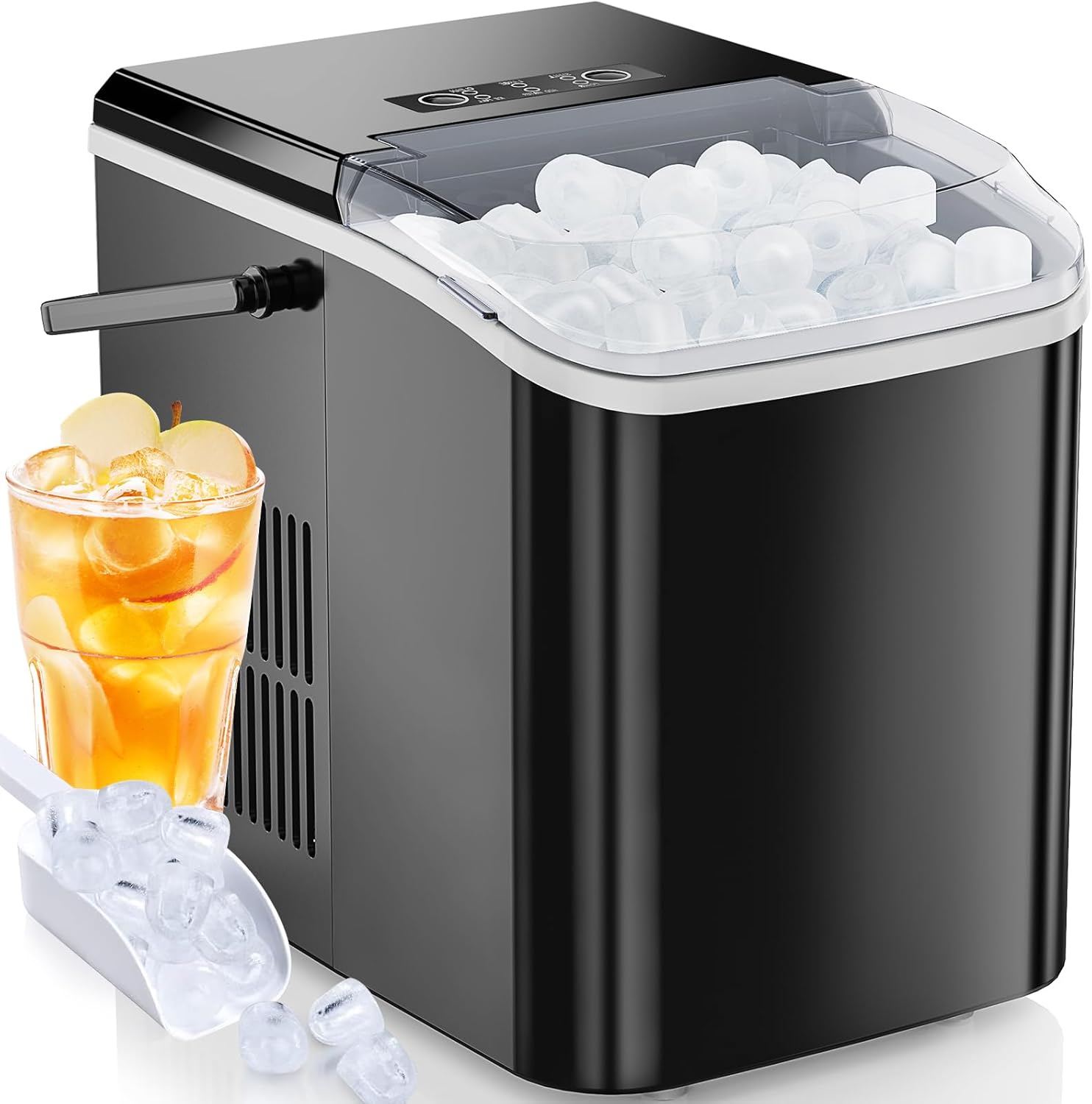 olixis ice maker machine portable countertop ice maker with handle (black) olixis ice maker machine portable countertop ice maker with handle (black)