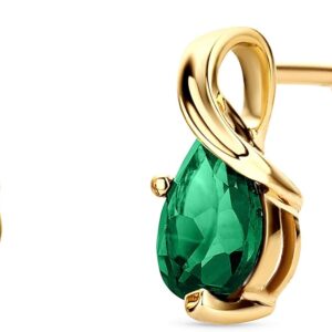 orovi 0.40” 14k gold dangle earrings – pear shape gemstone elegance