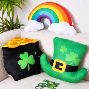 Percozzi St. Patrick’s Day Shamrock Plush Pillows – 3PCS Irish Party Set