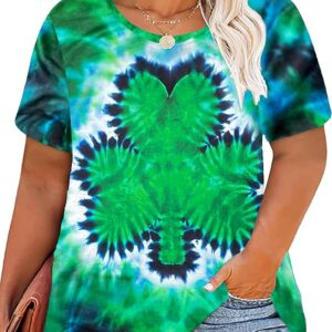 plus size st. patrick’s day shirt for women – lucky shamrock clover graphic tee