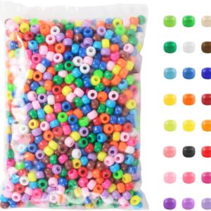 simetufy 1200 piece multi colored pony beads set (24 colors)