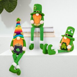 st. patrick’s day decorations – 3 pack plush irish gnome dolls