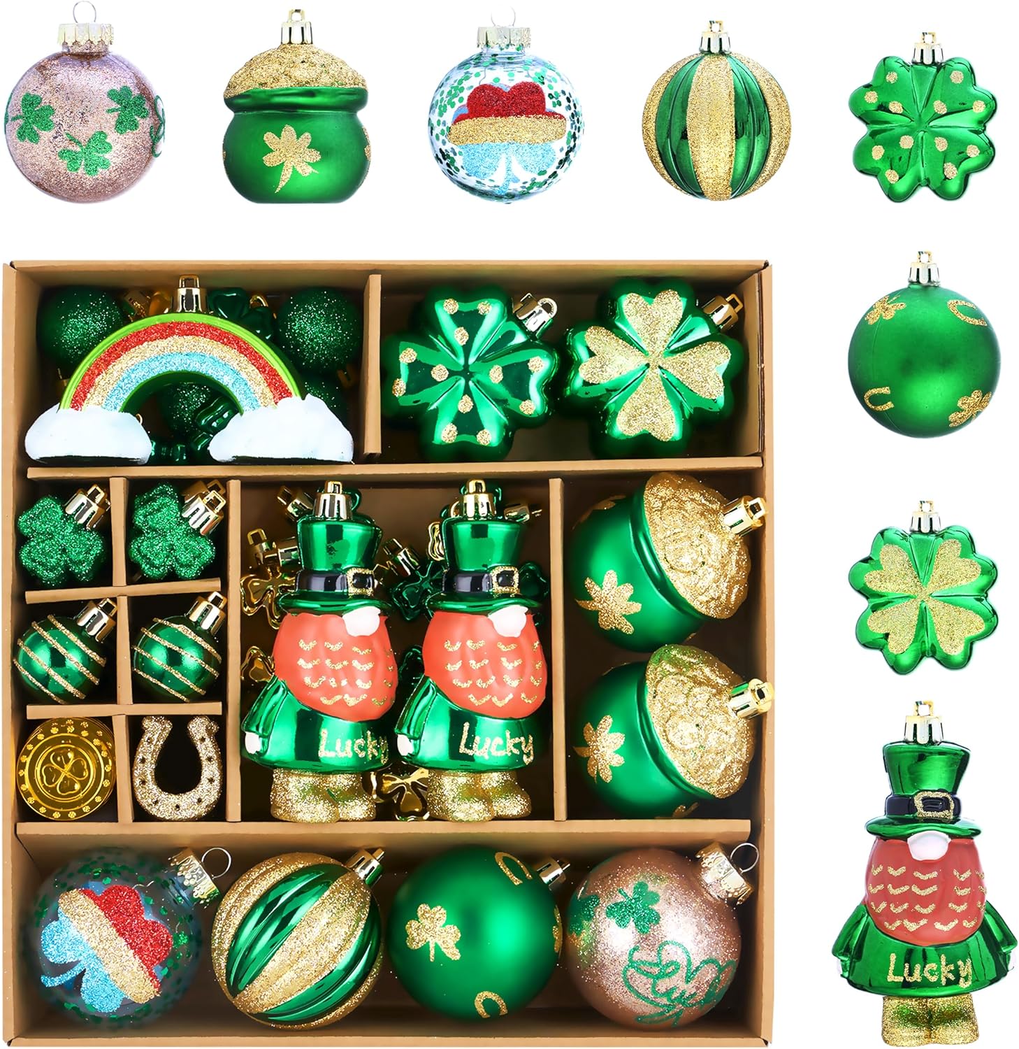 st. patrick’s day mini tree ornaments – 67ct shamrock, leprechaun & gold coin set st. patrick’s day mini tree ornaments – 67ct shamrock, leprechaun & gold coin set