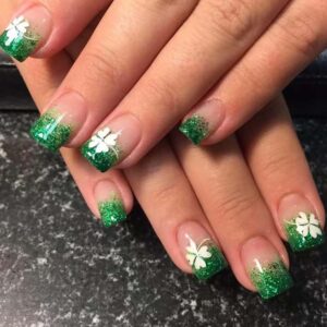 st. patrick's day shamrock press on nails