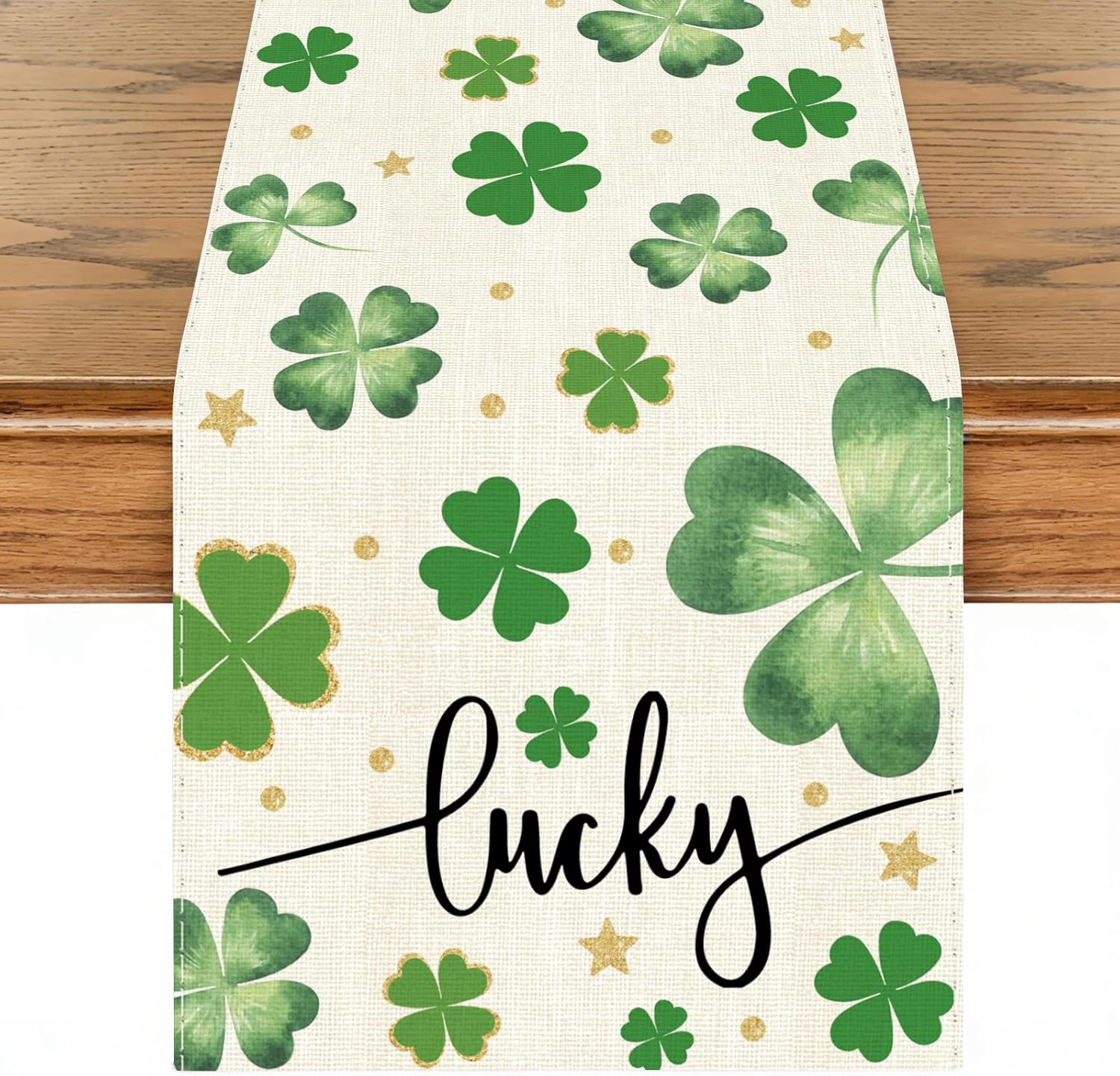 St. Patrick's Day Shamrock Table Runner 72 x 13 Inch Spring Party Decor St. Patrick's Day Shamrock Table Runner 72 x 13 Inch Spring Party Decor
