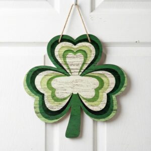 st. patrick’s day shamrock wreath – lucky welcome front door sign