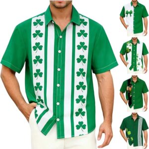 St. Patrick s Day Shirt for Men Shamrock Irish Green Tee & Button-Down Style